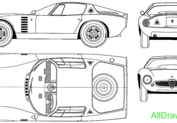 Alfa Romeo TZ Coupe (1963) (Альфа Ромео ТЗ Купе (1963)) - чертежи (рисунки) автомобиля